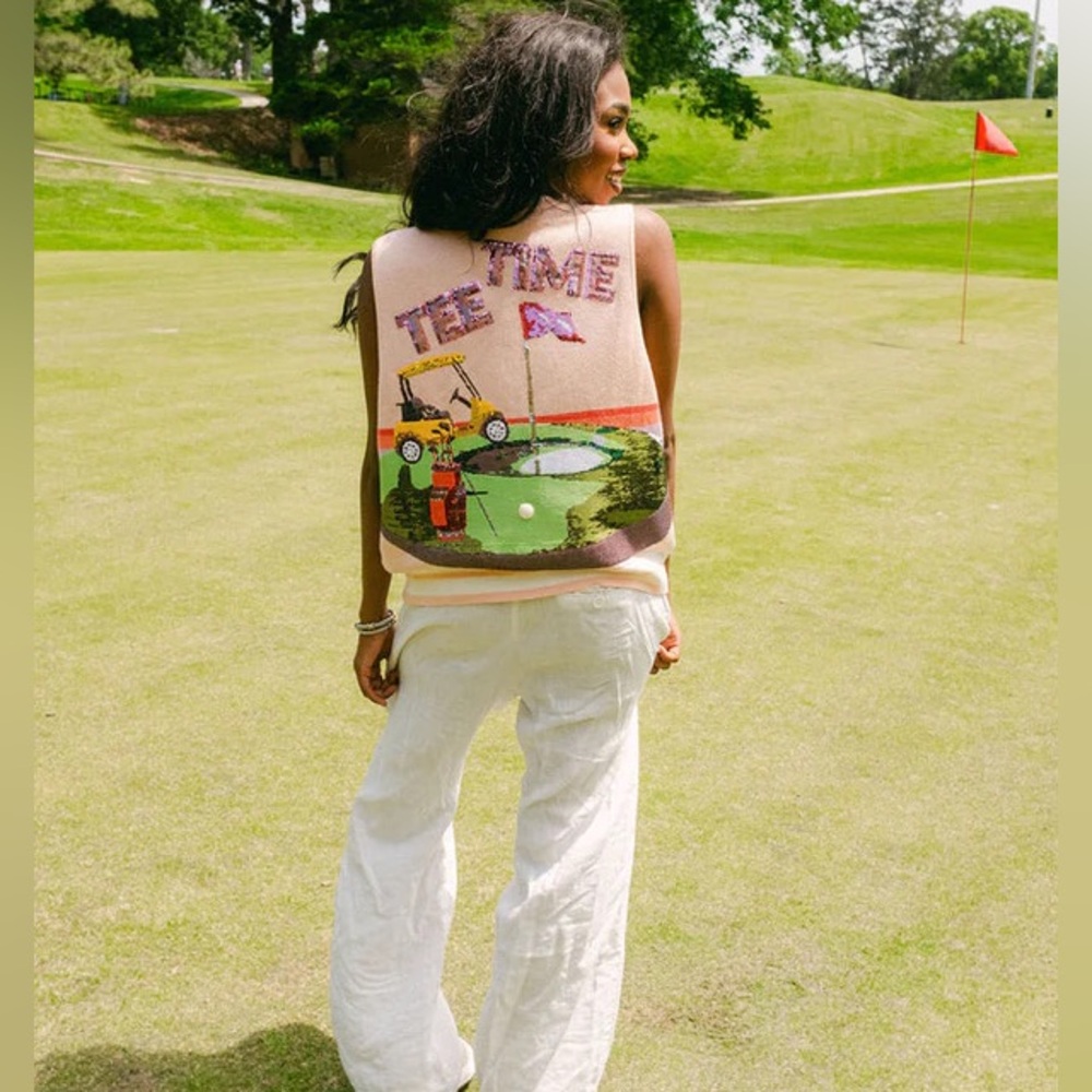 Queen of sparkles Golf-Themed Pink Sweater Vest